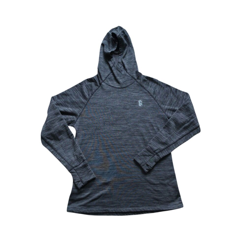 Hiker Hunger Women’s M Runs Small Dark Gray Hooded Pullover Activewear GUC